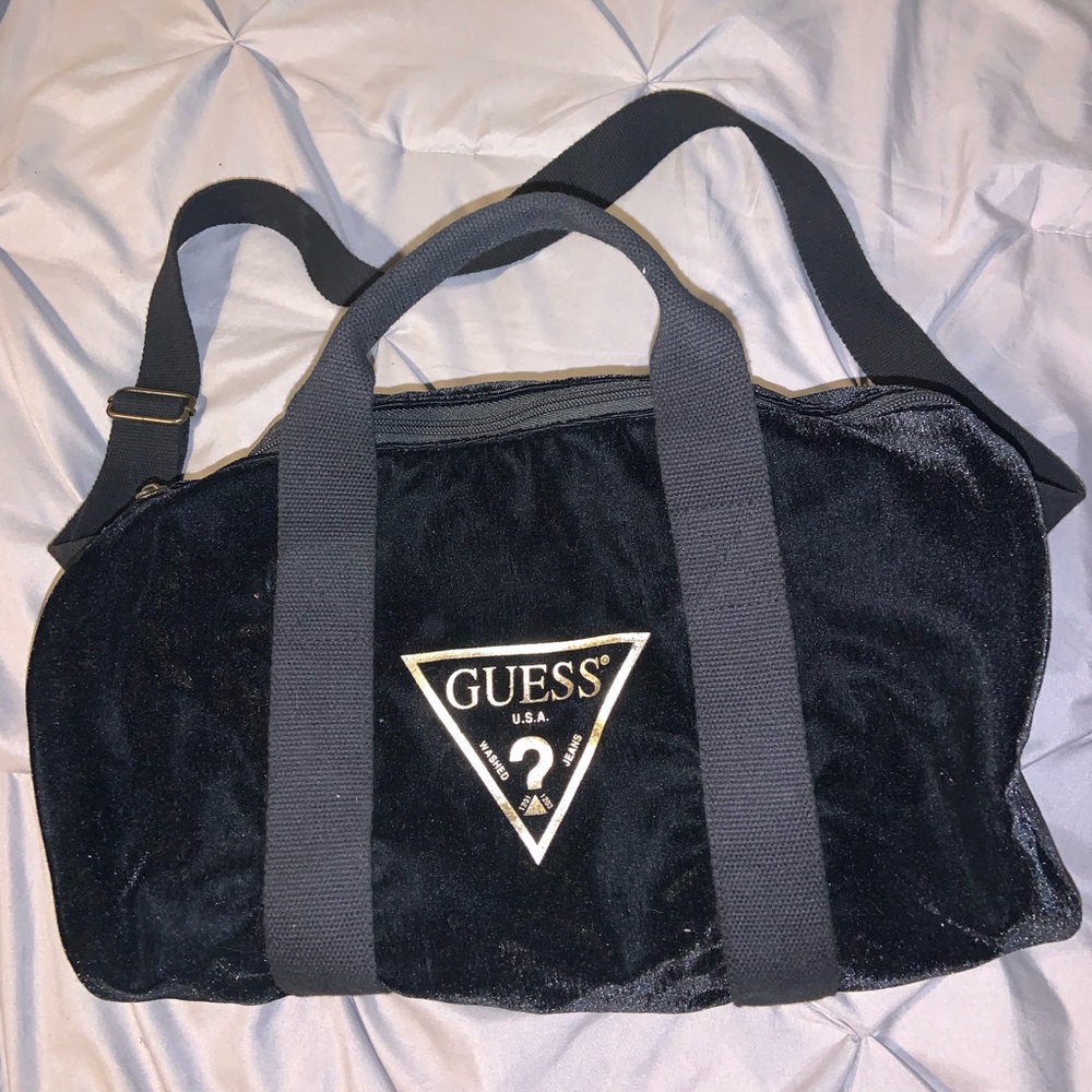 Velvet duffel bag